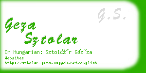 geza sztolar business card